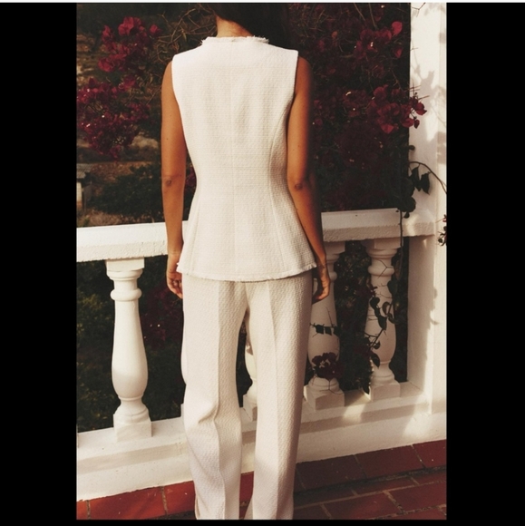 Zara Set 2pc  tweed textured  vest and pants - Picture 10 of 14